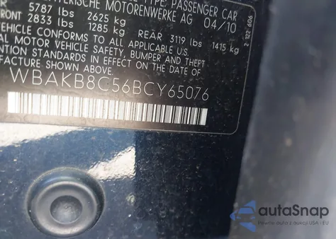 2011 BMW 750Li from USA, damaged, VIN WBAKB8C56BCY65076